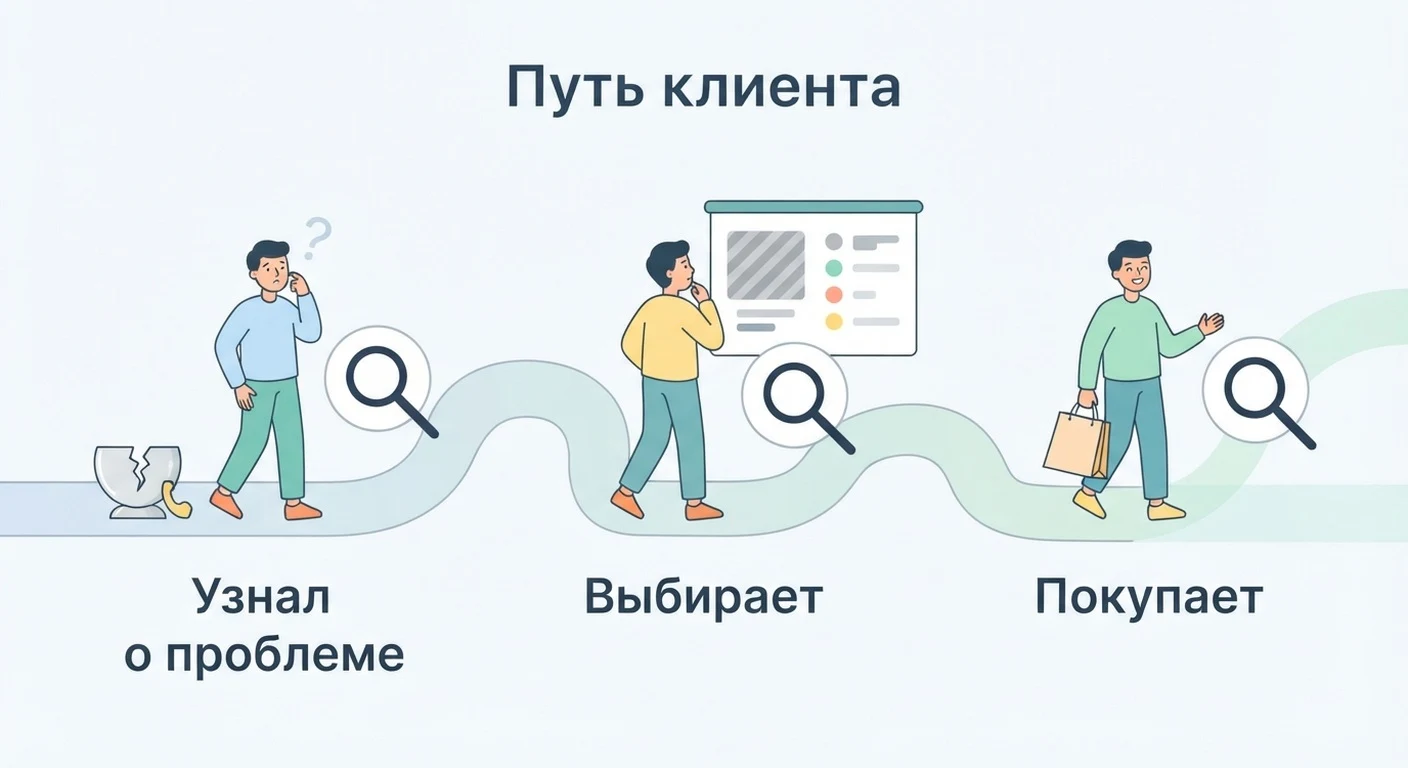 Поиском пользуются не один раз, а на каждом шаге выбора