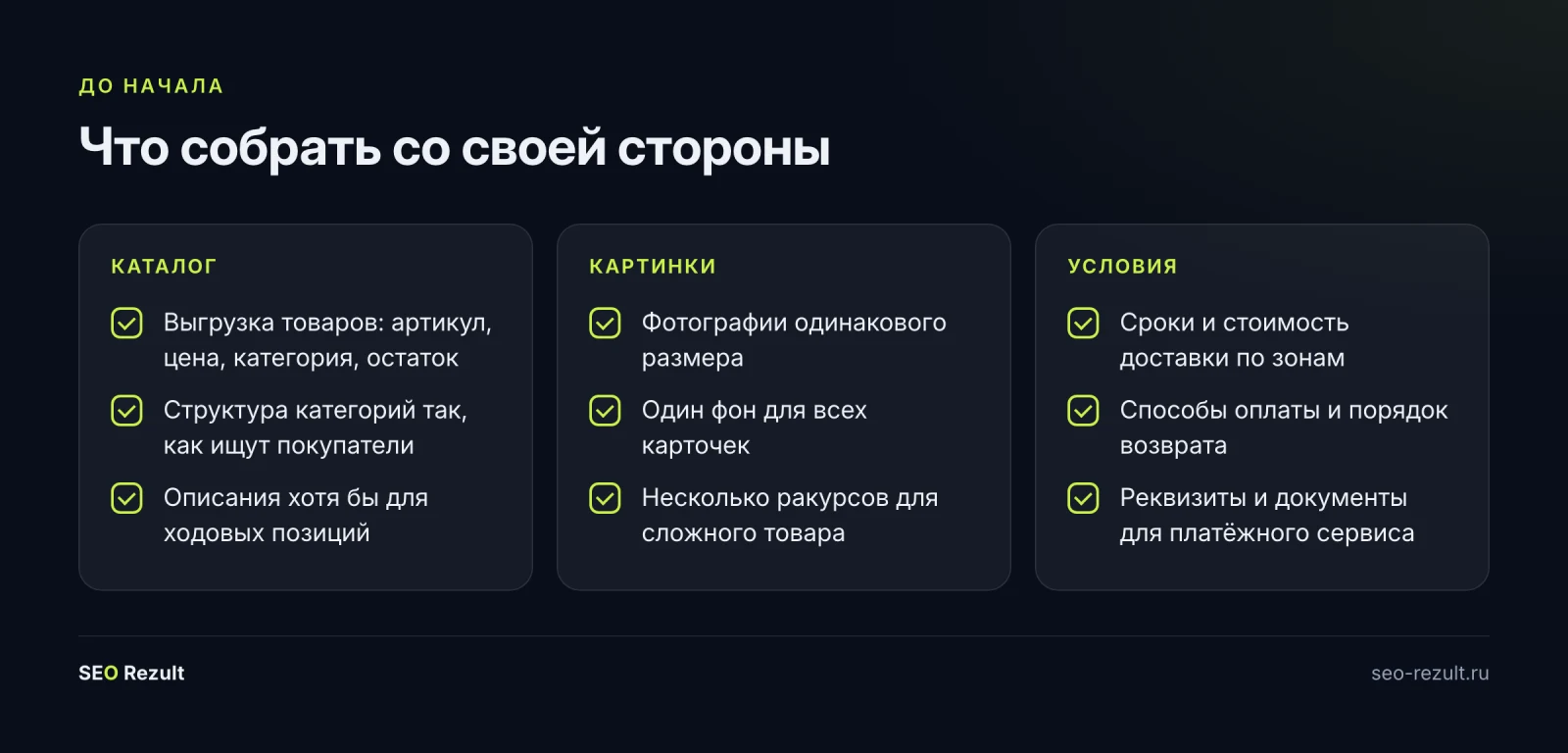 Что собрать до начала работ над магазином