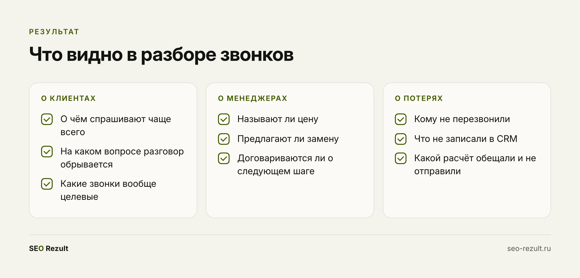 Что видно в разборе звонков