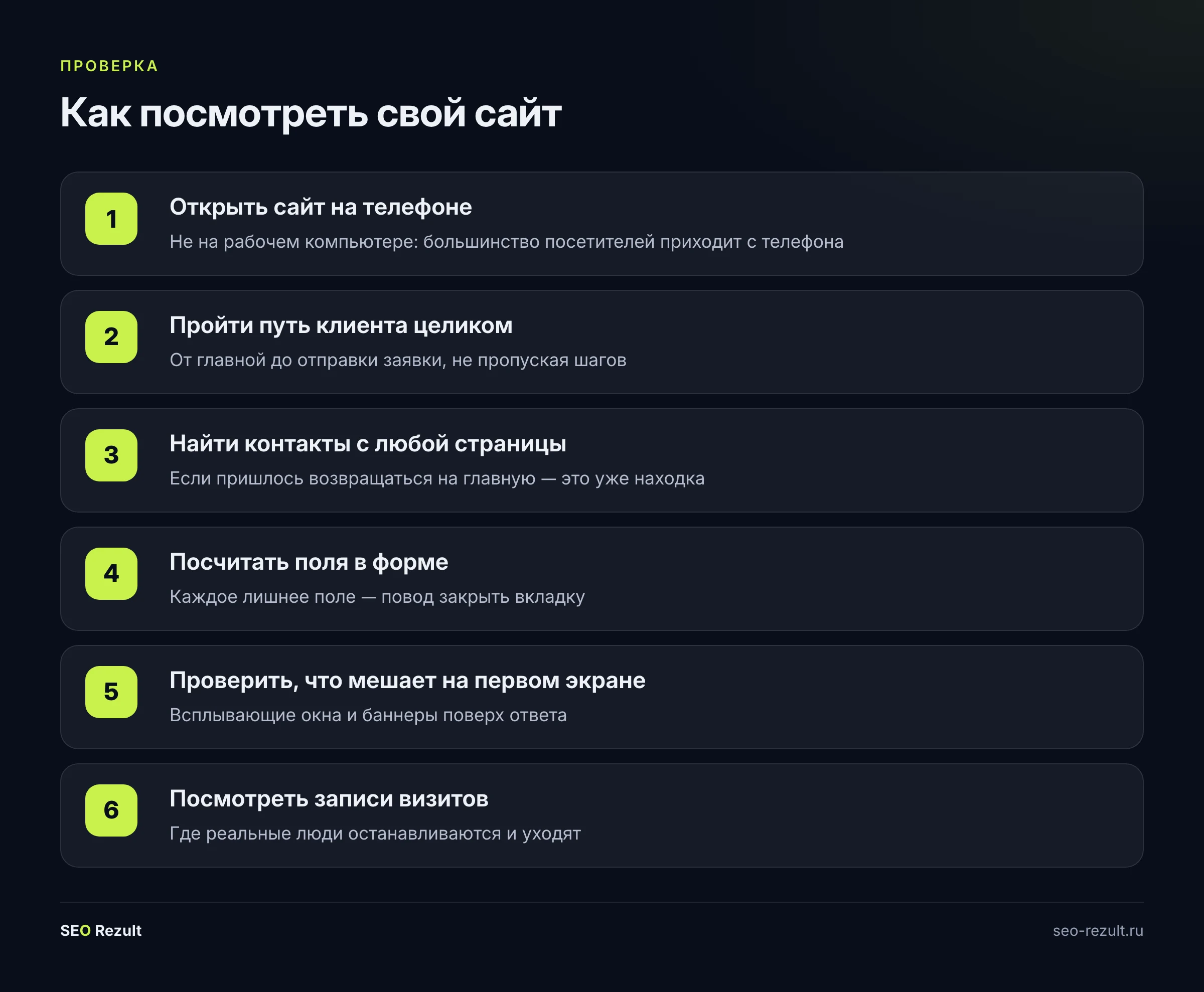 Порядок проверки сайта на удобство